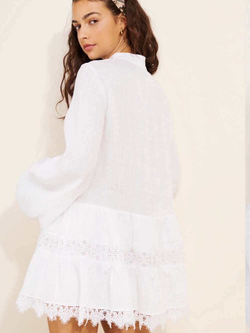 Bardot Antonia Lace Trim Linen Mini Dress XXL - Picture 3 of 13